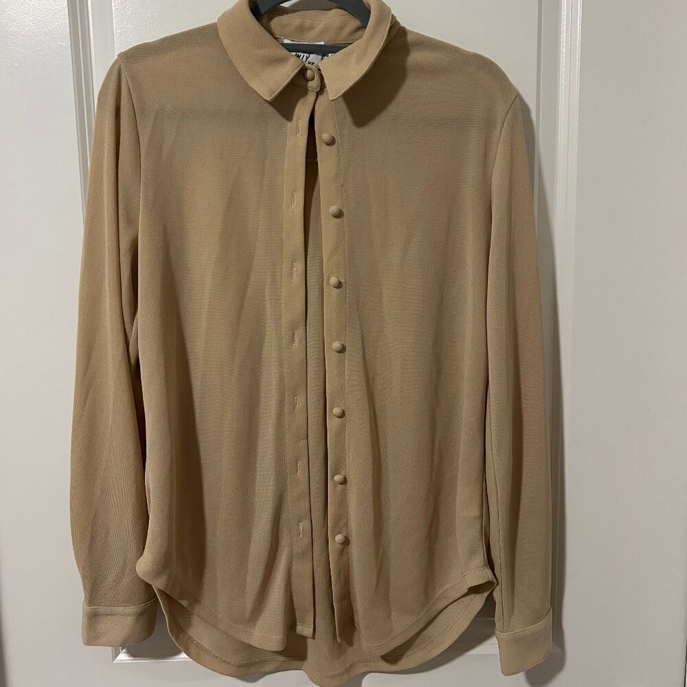 Tan button up